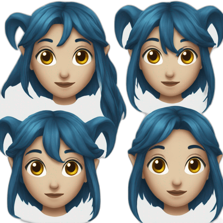 Long-dark-blue-hair-elf-girl emoji