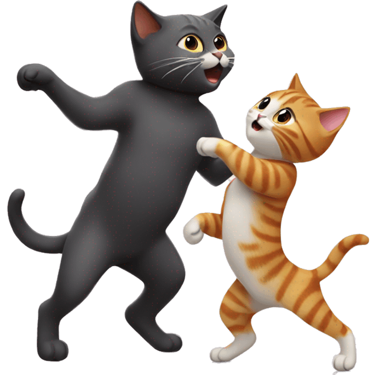 Cat dancing with a kitten  emoji