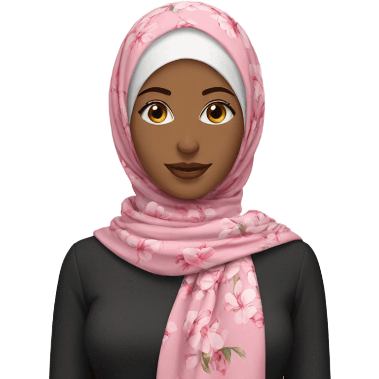 Pink flower patterned hijab emoji