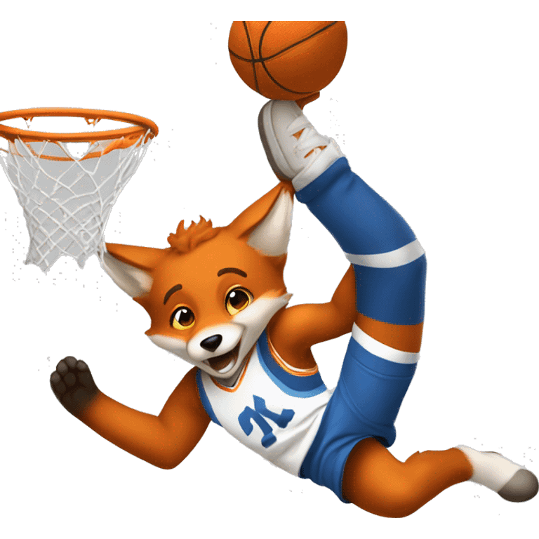 teenage fox dunking a basketball emoji