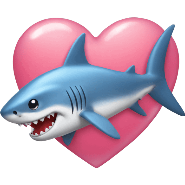 Tiburones con corazones emoji