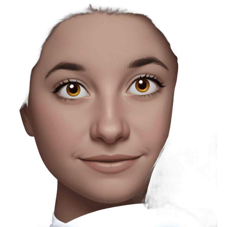 smiling girl portrait with black hair emoji