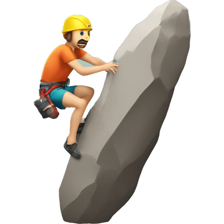 climber going up a boulder with a small crashpad emoji