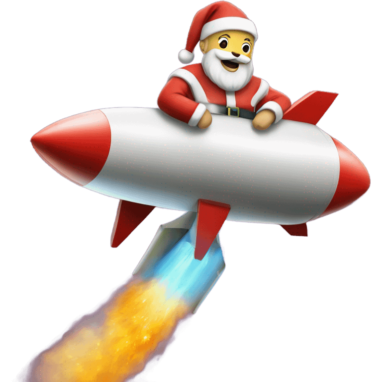 Santa on a rocket emoji