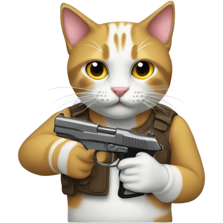 Gato con pistola emoji