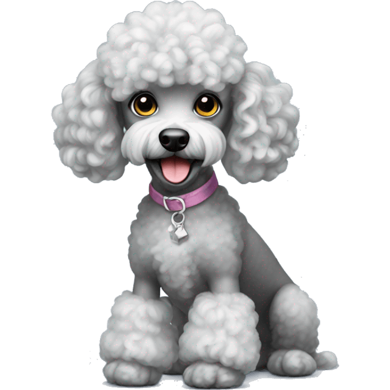 Silver miniature poodle emoji