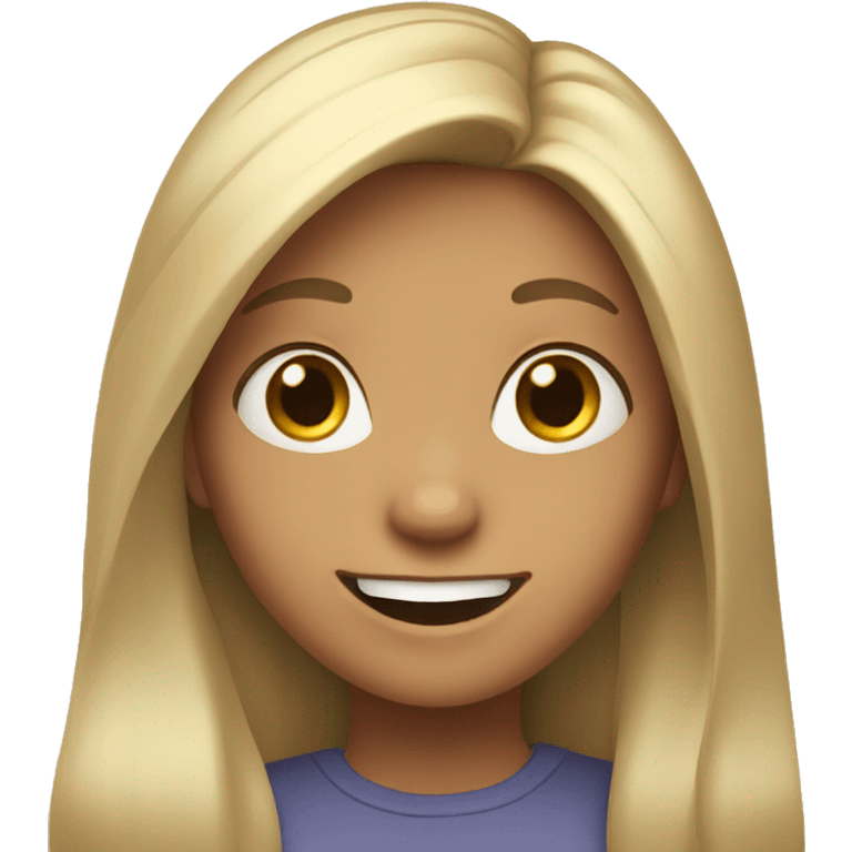 smiling girl with long hair emoji