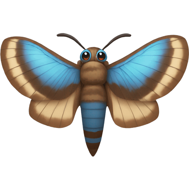 mothra with brown and blue wings emoji