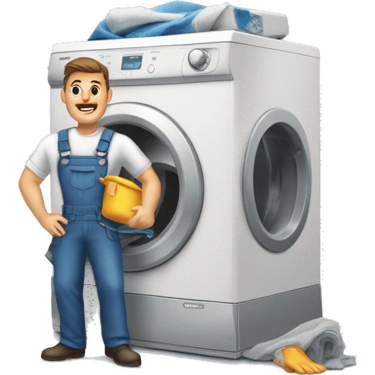 strong washing machine repair men emoji