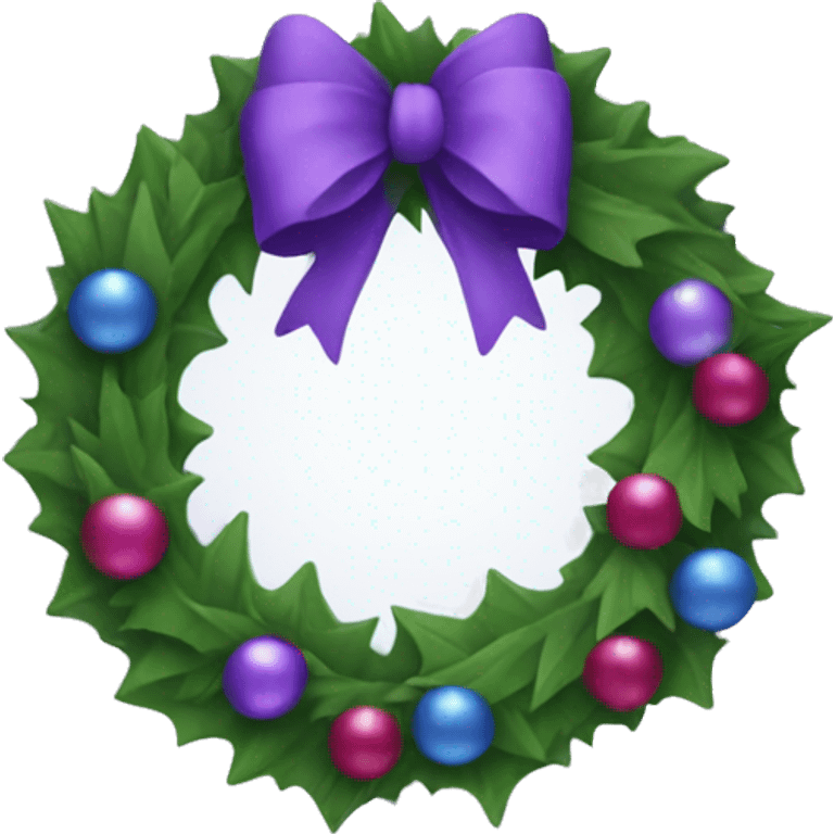 purple christmas wreath emoji