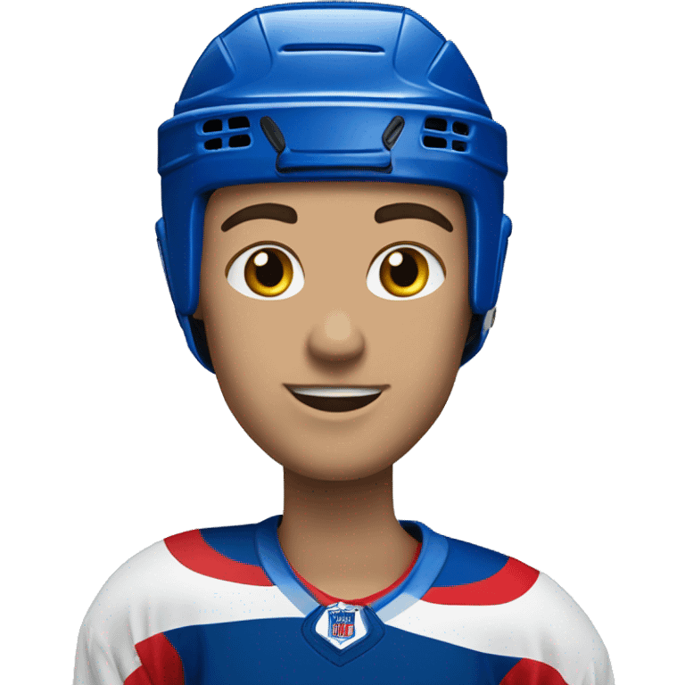 a hockey player in a red, blue and white uniform. emoji