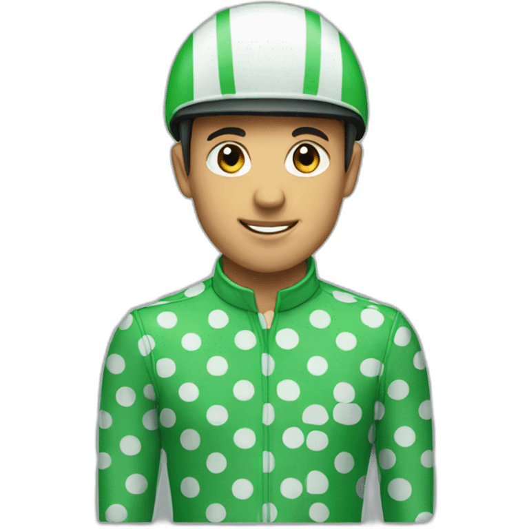 jockey green polka dot emoji