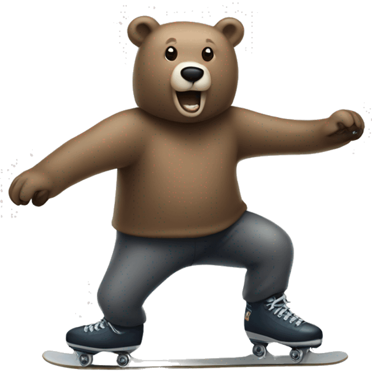 a bear skating on ice emoji