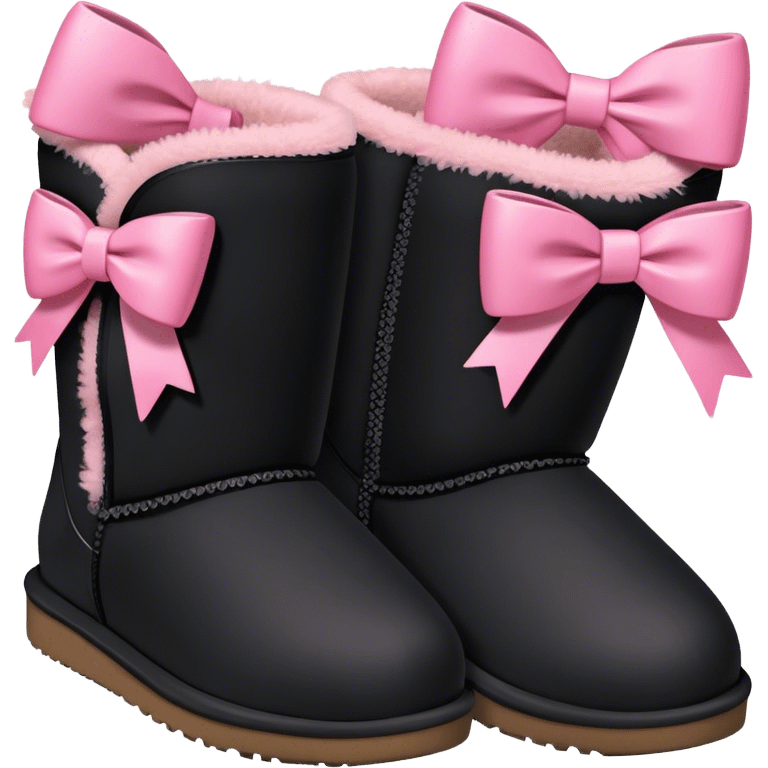 Black UGGs with pink bows emoji