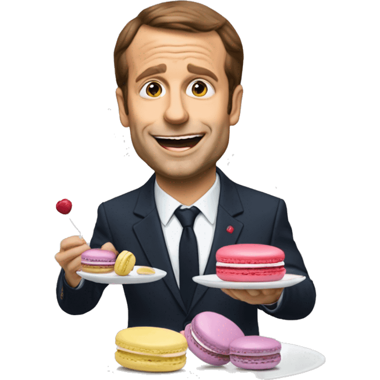 Macron qui mange un macaron  emoji