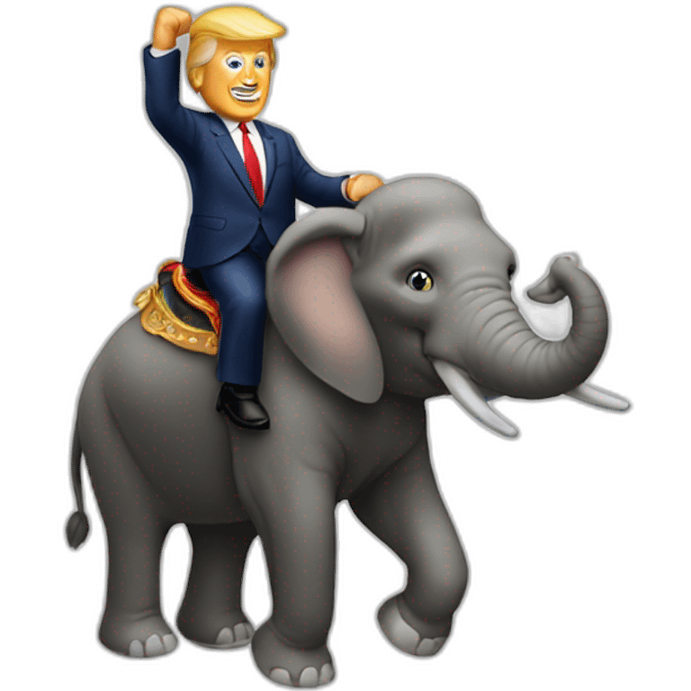 Trump riding an rlephant emoji