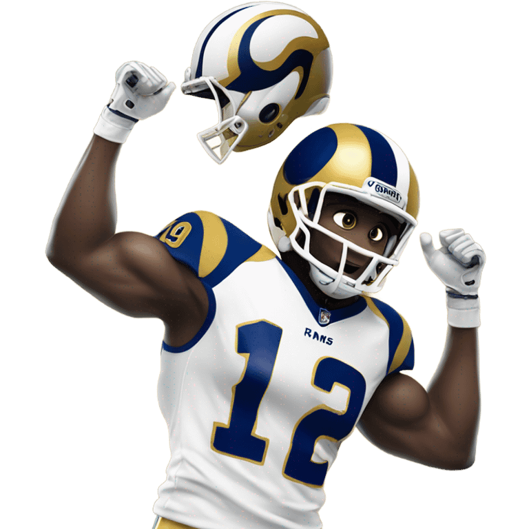 Rams football player celebrating  emoji