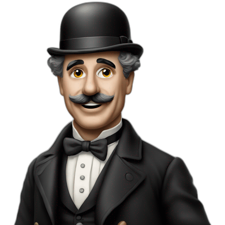 Charlie Chaplin without hat emoji