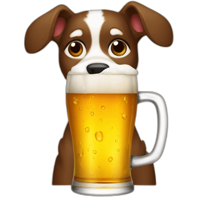 Dog drink beer emoji