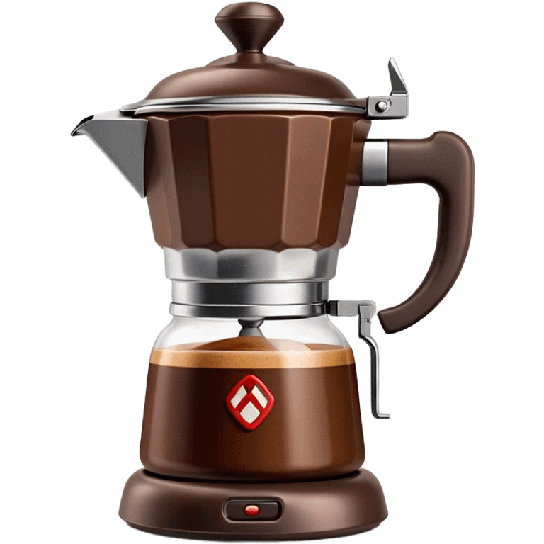 Cinematic Realistic Moka Pot Pop Culture Emoji, featuring an iconic Italian coffee maker rendered with classic charm and warm, inviting lighting. emoji