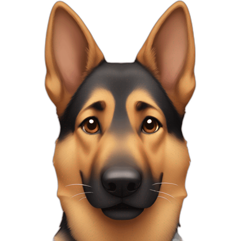 German shepherd covering face with paws emoji