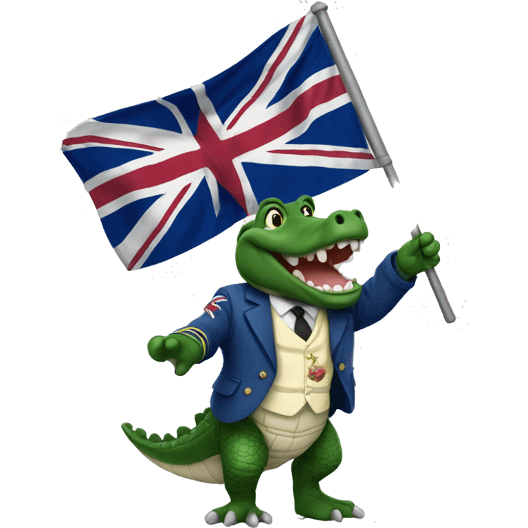 British gator waiving a flag emoji