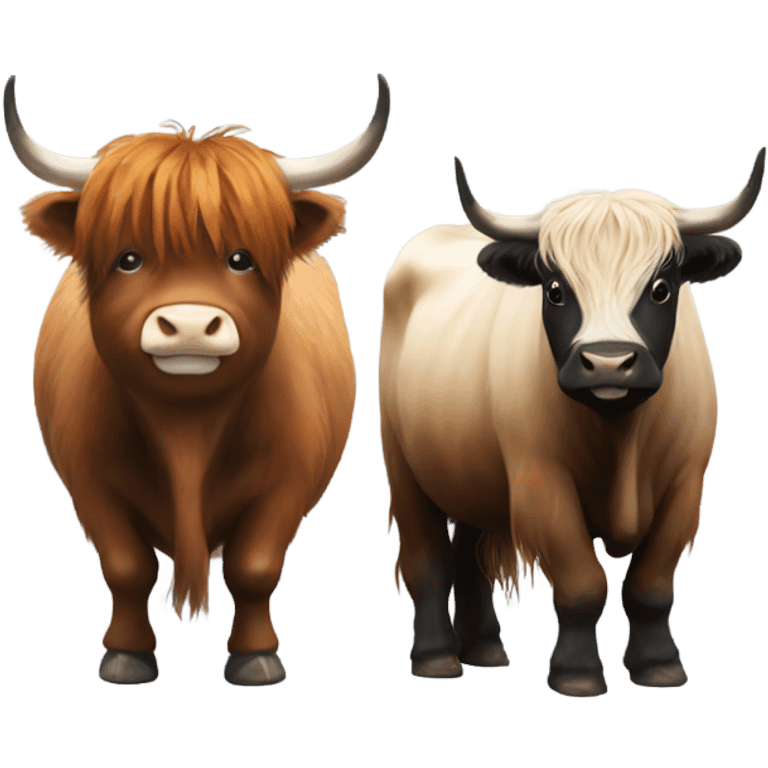 panda and highland cow emoji