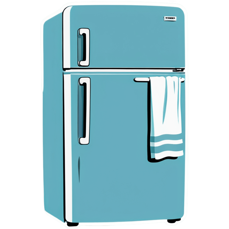 Fridge with towels & water  emoji