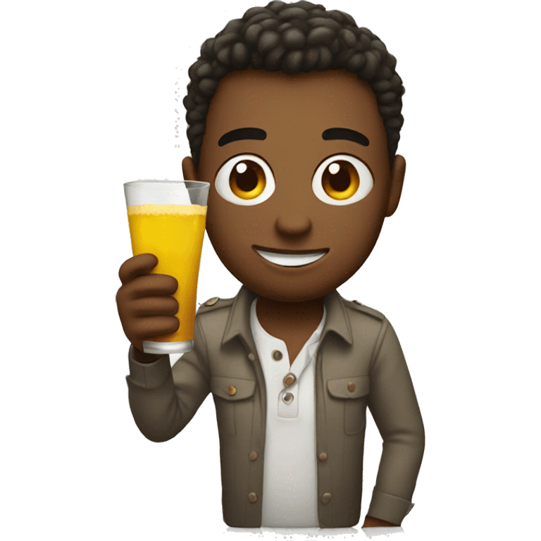 Emoji holding a drink emoji