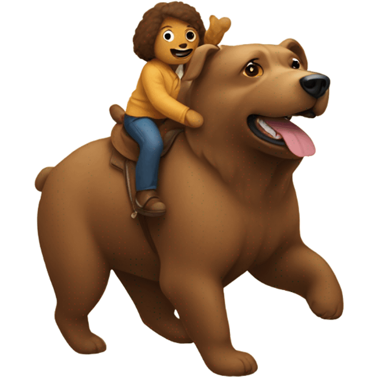 Dog riding a bear emoji