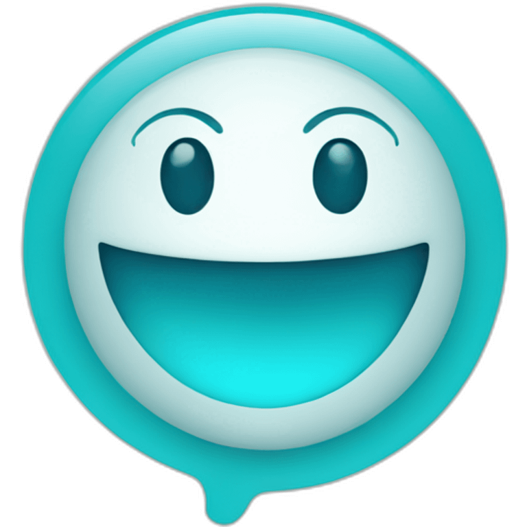 An simple aqua blue smiley emoji