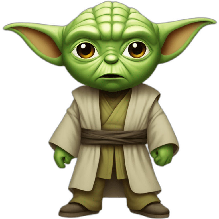 Master yoda fighting bad guy emoji