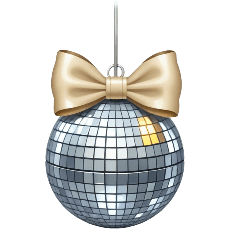 Disco ball with a light beige bow emoji