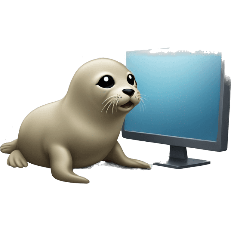 seal working on the computer emoji