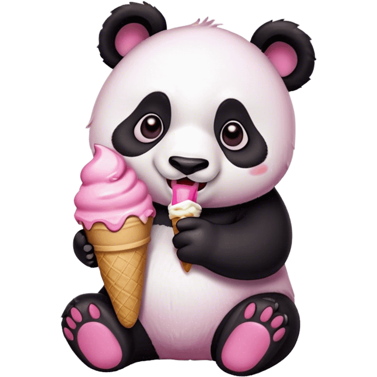 Panda eating ice cream emoji