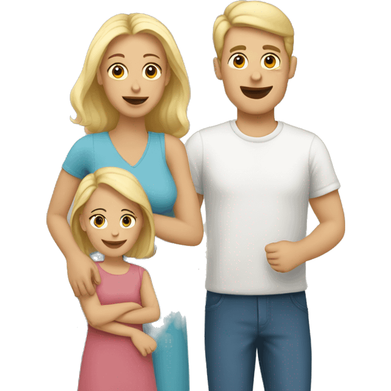 White Family with 2 kids emoji