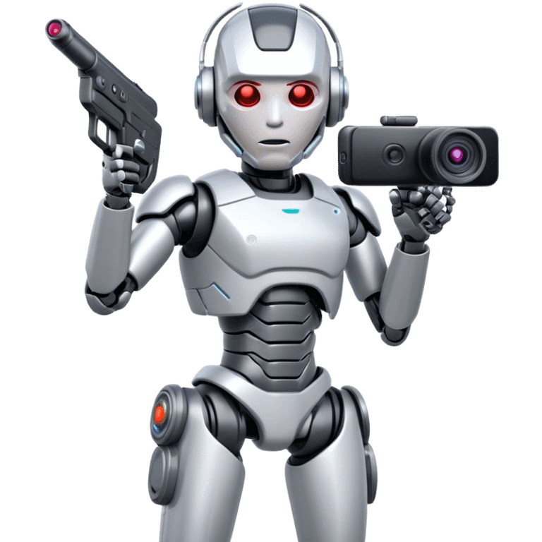 cyborg shooting a video emoji