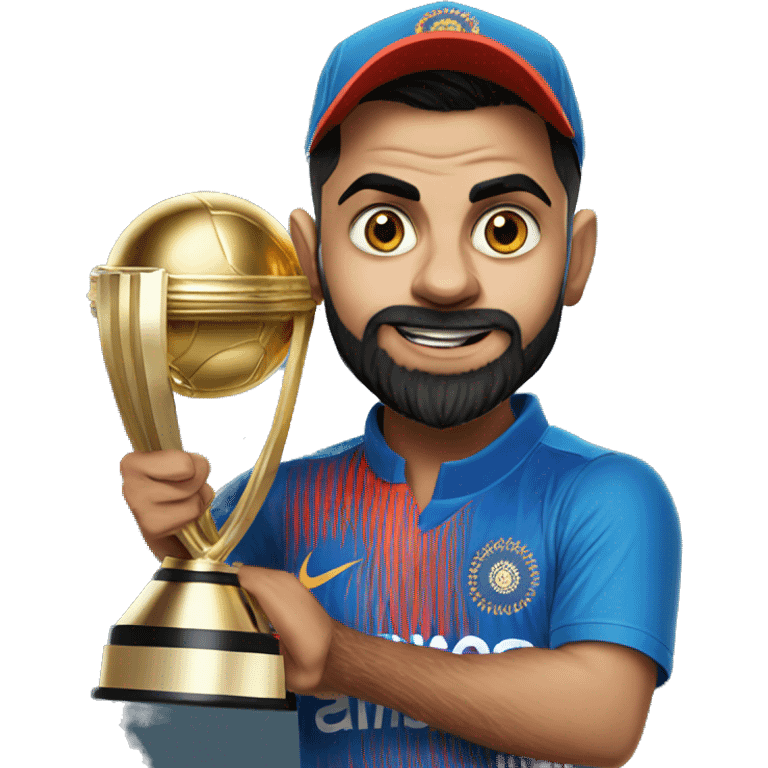 Virat Kohli with t20 WC Trophy   emoji