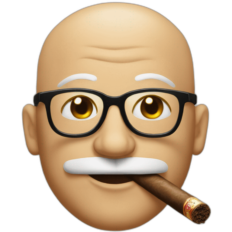 bald man with sunglsses smoking a cigar emoji