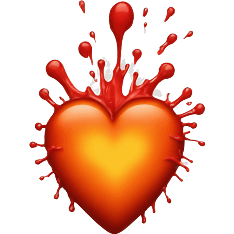 bleeding red heart glowing red-orange emoji