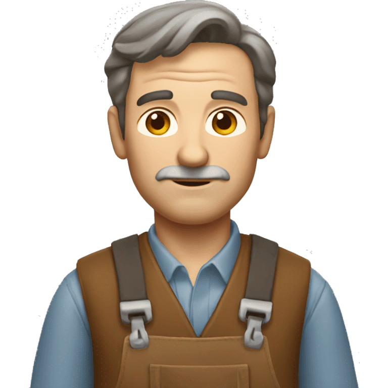 old craftsman with brown hair and no beard emoji