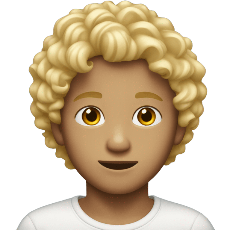 young boy with blond curly hair  emoji