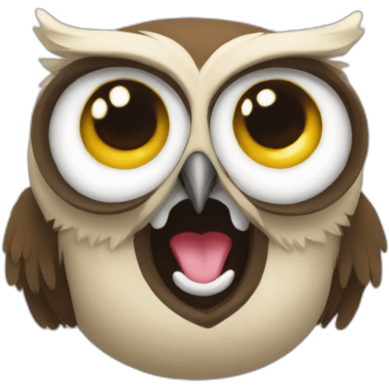 a goofy owl emoji