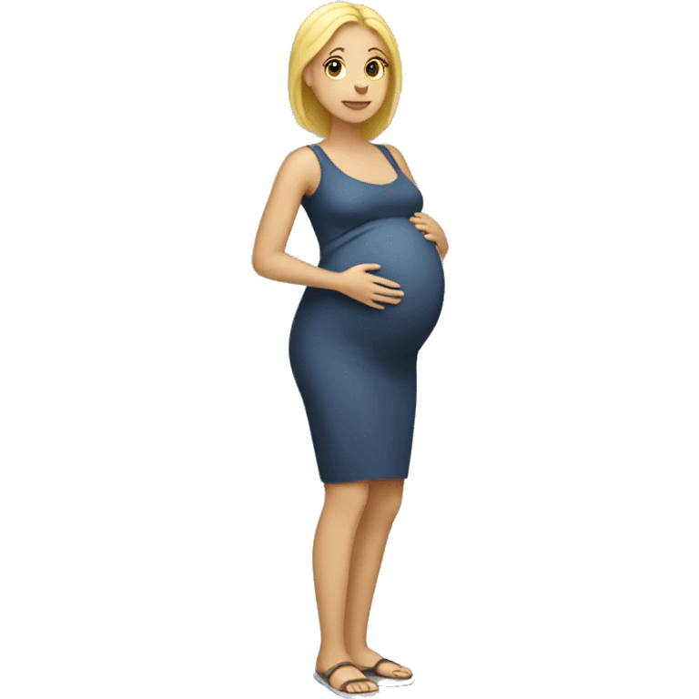 Pregnant blond woman full body emoji