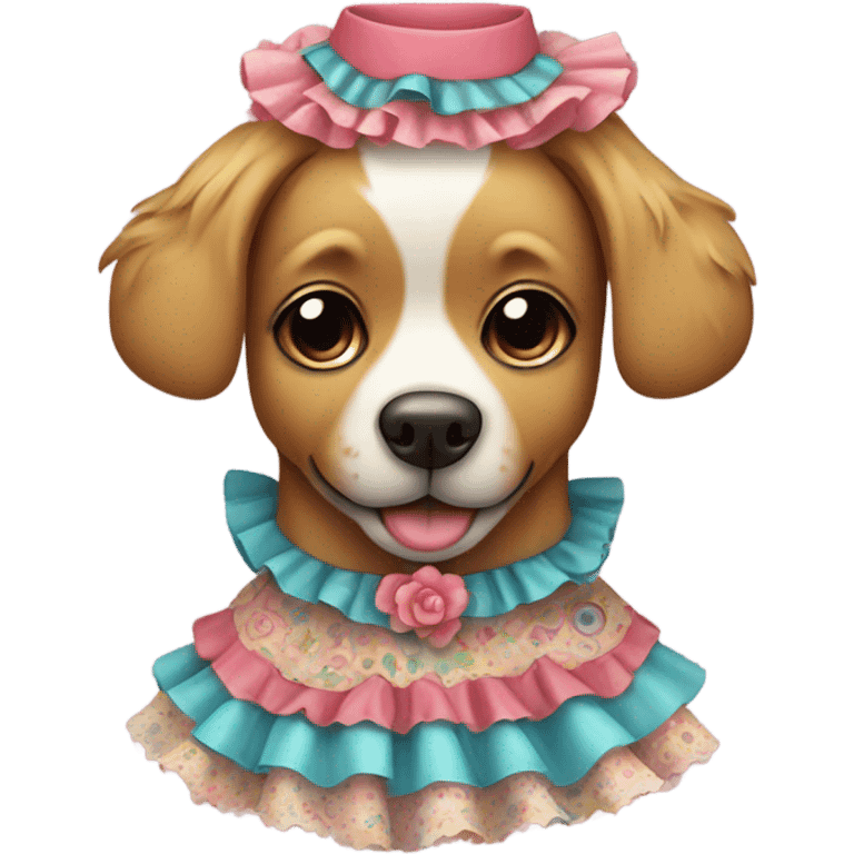 Dog wearing a dress emoji