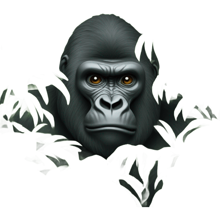 Gorilla stuck in a bundle of bushes emoji