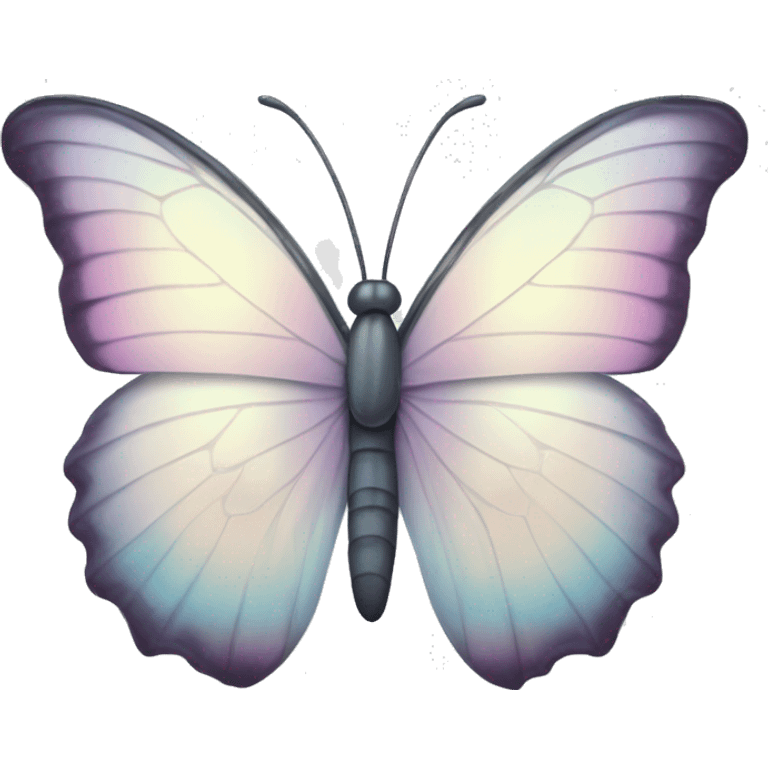 Pastel white iridescent butterfly emoji