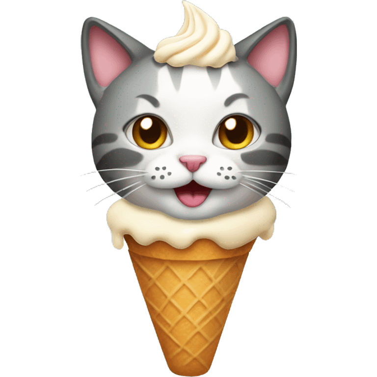 cat with ice cream emoji