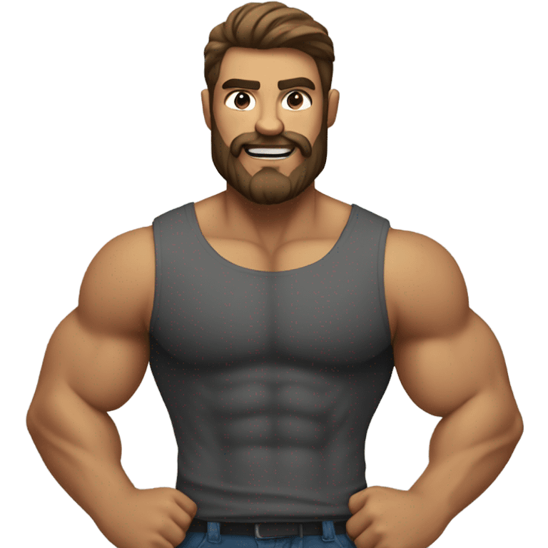 muscular man with beard emoji