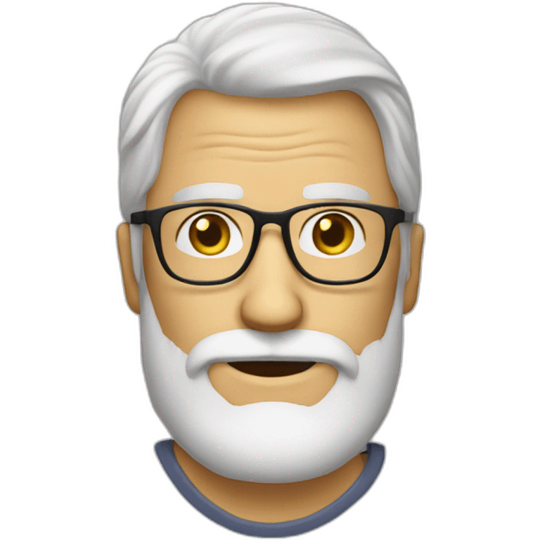 Men 55 year old blond white beard glasses emoji